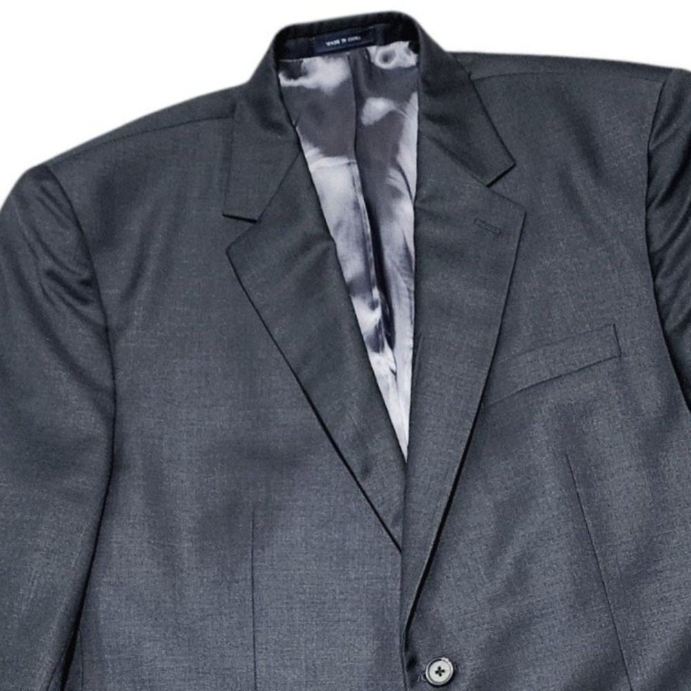 Ralph Lauren Suit Jacket Mens 46R Gray Wool Two Button Blazer Dillard's